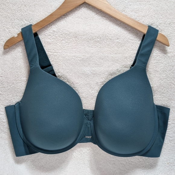 Cacique 40DDD 40F Deep Teal Full-Coverage Bra Lightly Lined - Picture 1 of 12